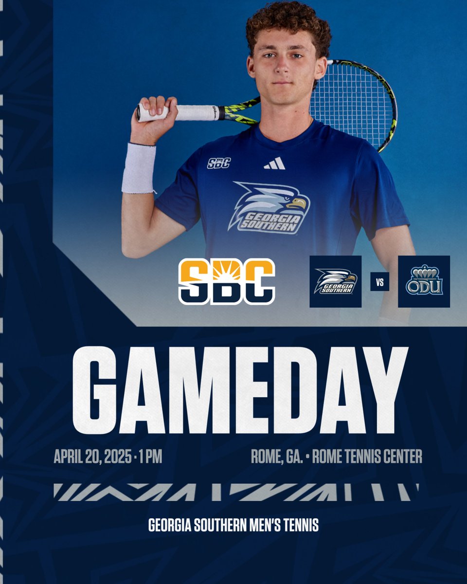 𝗔𝗟𝗟 𝗧𝗢 𝗣𝗟𝗔𝗬 𝗙𝗢𝗥 🦅🎾

🆚 1 seed/No. 56 Old Dominion
⏰ 1 PM
📍 Rome || Rome Tennis Center
🎦 GSEagles.com/MTStream
📊 GSEagles.com/MTStats

#HailSouthern