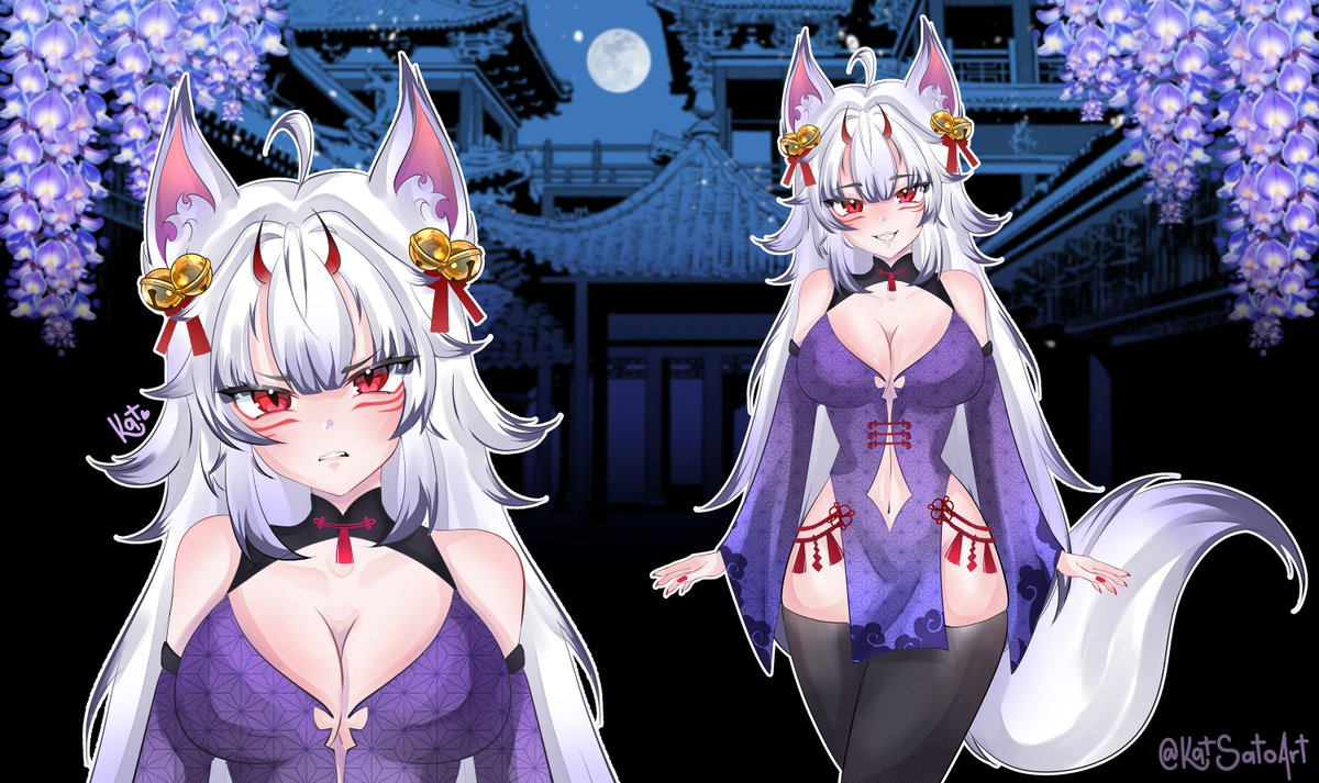 KatSatoArt's tweet photo. ⛩️🦊💜 https://t.co/tW8WLHeYWw
