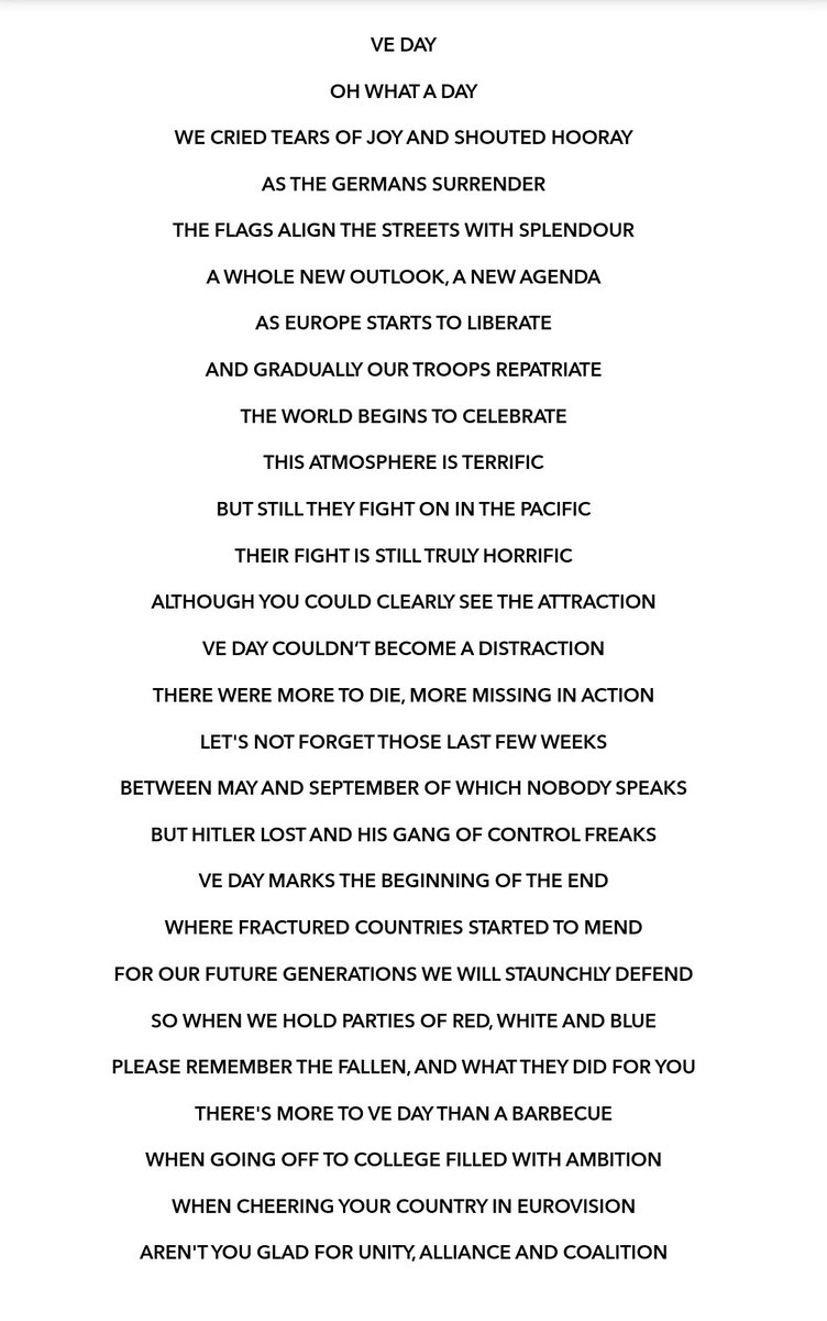 sumatumasm's tweet photo. You'll have to touch the photo to see it all not just the middle bit. My poem for VE Day 80th anniversary on may 8th. https://t.co/ZRKxavDYiI