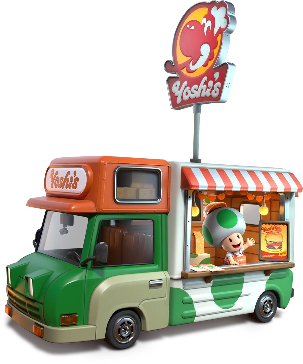wariocolosseum's tweet image. they made a render for one of the yoshi's food trucks lmao