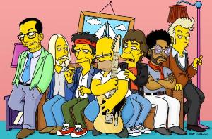 Elvis Costello, Tom Petty, Keith Richards, Homer Simpson, Mick Jagger, Lenny Kravitz and Brian Setzer on an episode of The Simpsons. Happy Simpsons Day #SimpsonsDay