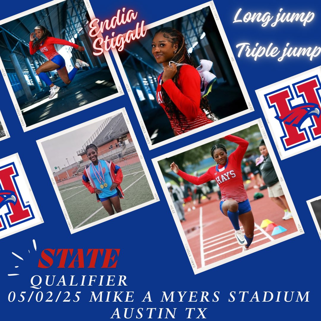 Congratulations to Endia Stigall - State qualifier for long jump and triple jump! <a href="/lady_hays/">Hays Hawk Basketball</a> <a href="/xchays/">Hays XC & Track/Field</a> <a href="/Hays_Hawks/">Hays High School</a>