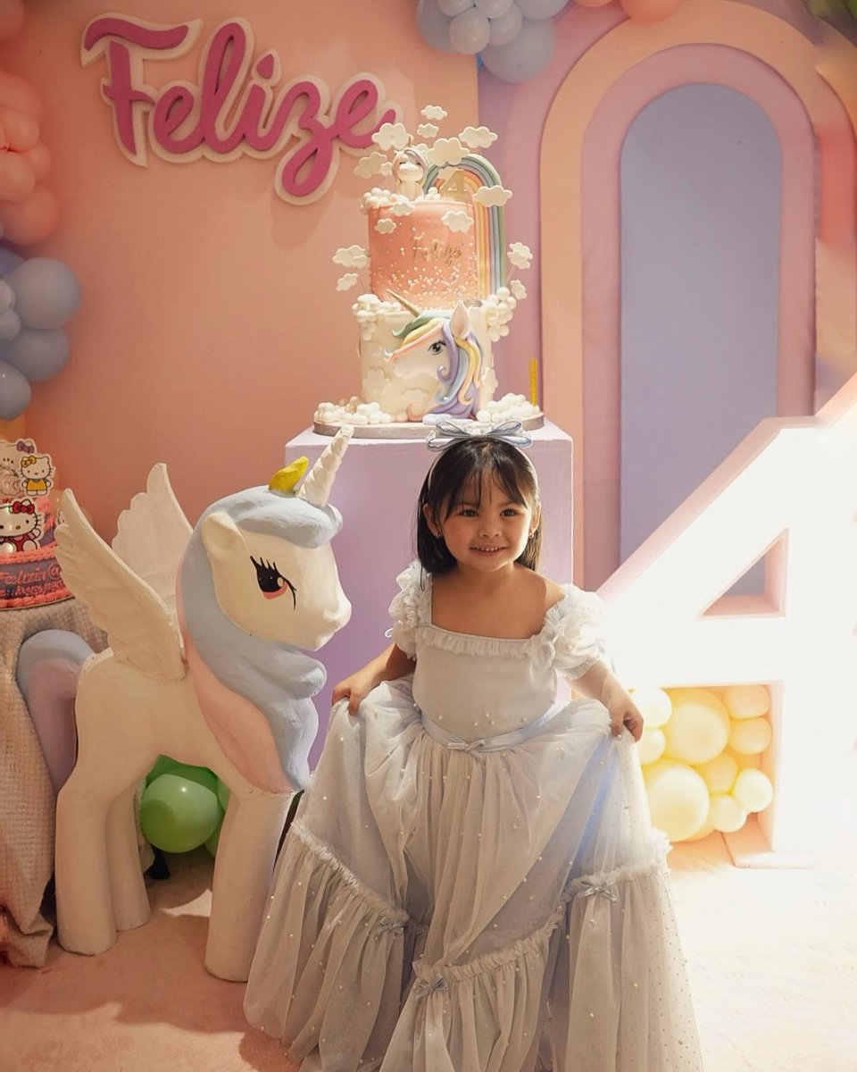 ABSCBNNews's tweet photo. Happy birthday, Felize!🦄

Celebrity couple Elisse Joson and McCoy de Leon organized a colorful and unicorn-themed party for their daughter Felize McKenzie, who just turned four.

(📷: Elisse/ Instagram) https://t.co/4MapCpdve1