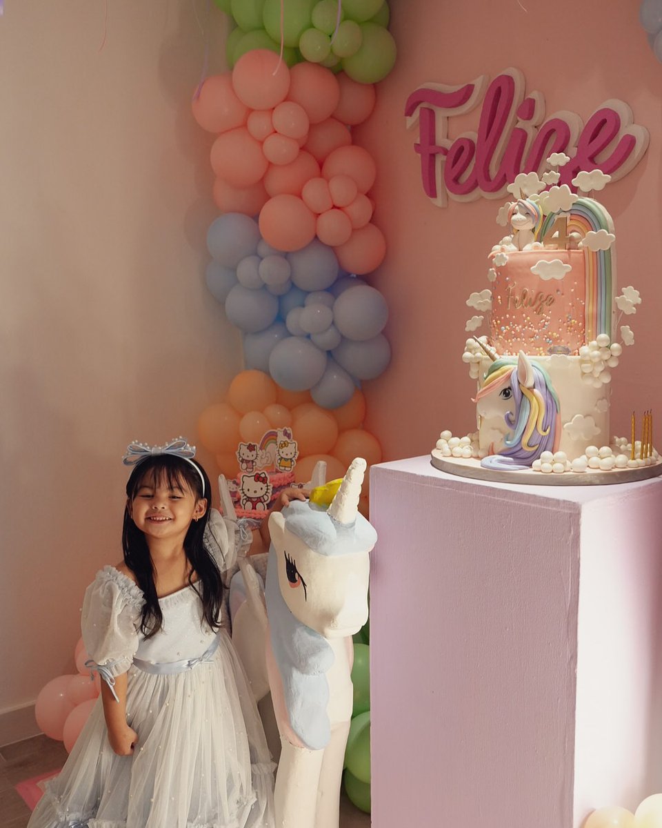 ABSCBNNews's tweet photo. Happy birthday, Felize!🦄

Celebrity couple Elisse Joson and McCoy de Leon organized a colorful and unicorn-themed party for their daughter Felize McKenzie, who just turned four.

(📷: Elisse/ Instagram) https://t.co/4MapCpdve1