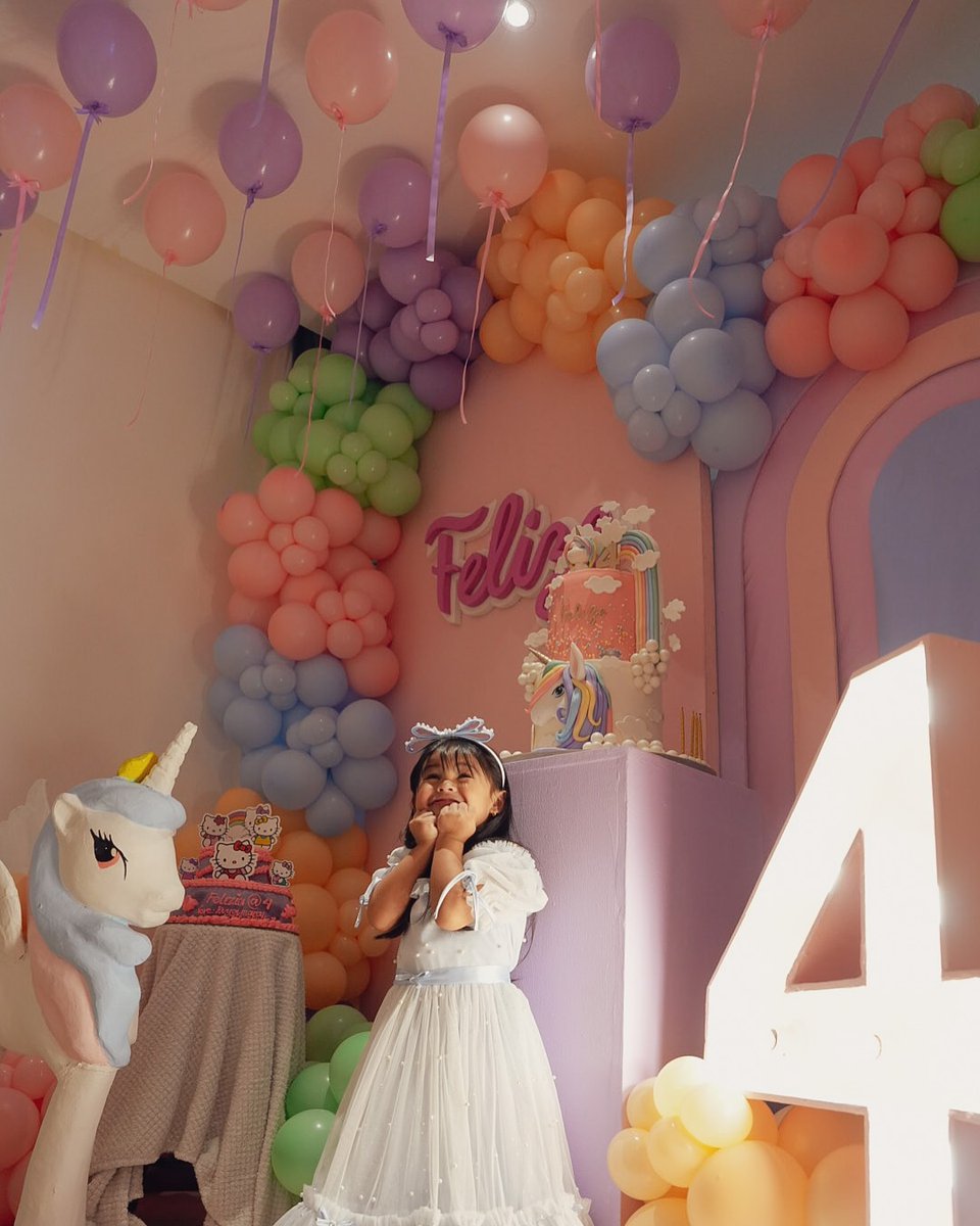 ABSCBNNews's tweet photo. Happy birthday, Felize!🦄

Celebrity couple Elisse Joson and McCoy de Leon organized a colorful and unicorn-themed party for their daughter Felize McKenzie, who just turned four.

(📷: Elisse/ Instagram) https://t.co/4MapCpdve1