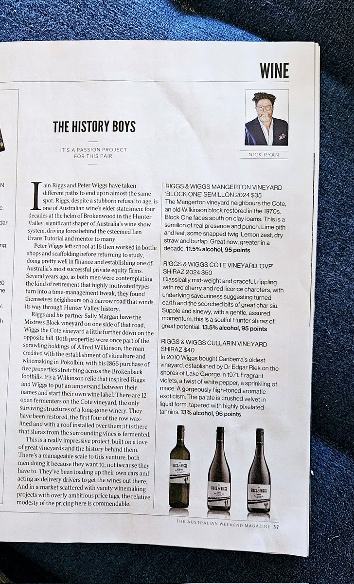 Many thanks <a href="/nickryanwine/">Nick Ryan</a> Sums us up nicely. #huntervalley riggsandwiggs.com.au Wines are pretty good as well.