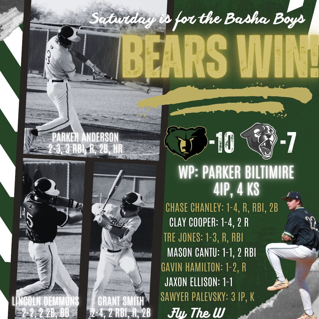 BEARS WIN! Basha beats Perry, 10-7. #GoBears #DefendTheDen #FlyTheW