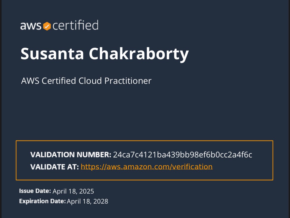 susantaChak's tweet photo. Got a CCP certification yesterday!! The Cloud Journey has begun!! https://t.co/iWecviKPYX