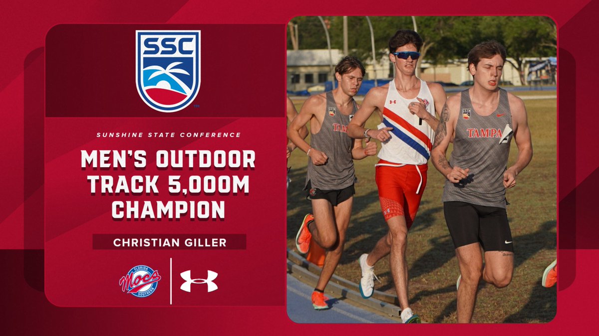 Florida Southern Mocs (@fsc_mocs) on Twitter photo <a href="/D2SSC/">Sunshine State Conference</a> <a href="/FSCXCTRACK/">FSC XC/TRACK</a> Christian Giller goes 2-for-2 with his second <a href="/D2SSC/">Sunshine State Conference</a> Championship of the day!
The junior took home the 5,000m title while the men of <a href="/FSCXCTRACK/">FSC XC/TRACK</a> captured the team championship after another dominating performance taking 4 of the top 5 spots in the 5K!
#LetsGoMocs <a href="/D2SSC/">Sunshine State Conference</a> <a href="/FSCXCTRACK/">FSC XC/TRACK</a> Christian Giller goes 2-for-2 with his second <a href="/D2SSC/">Sunshine State Conference</a> Championship of the day!
The junior took home the 5,000m title while the men of <a href="/FSCXCTRACK/">FSC XC/TRACK</a> captured the team championship after another dominating performance taking 4 of the top 5 spots in the 5K!
#LetsGoMocs