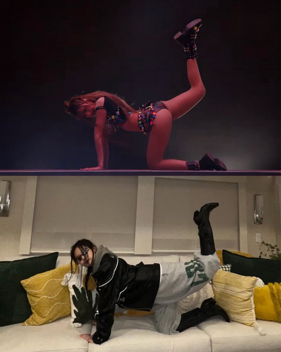 honorslisa's tweet photo. JENNIE TRYING TO RECREATE LISA’S COACHELLA POSE 😭😭 https://t.co/KTh2US2FIP