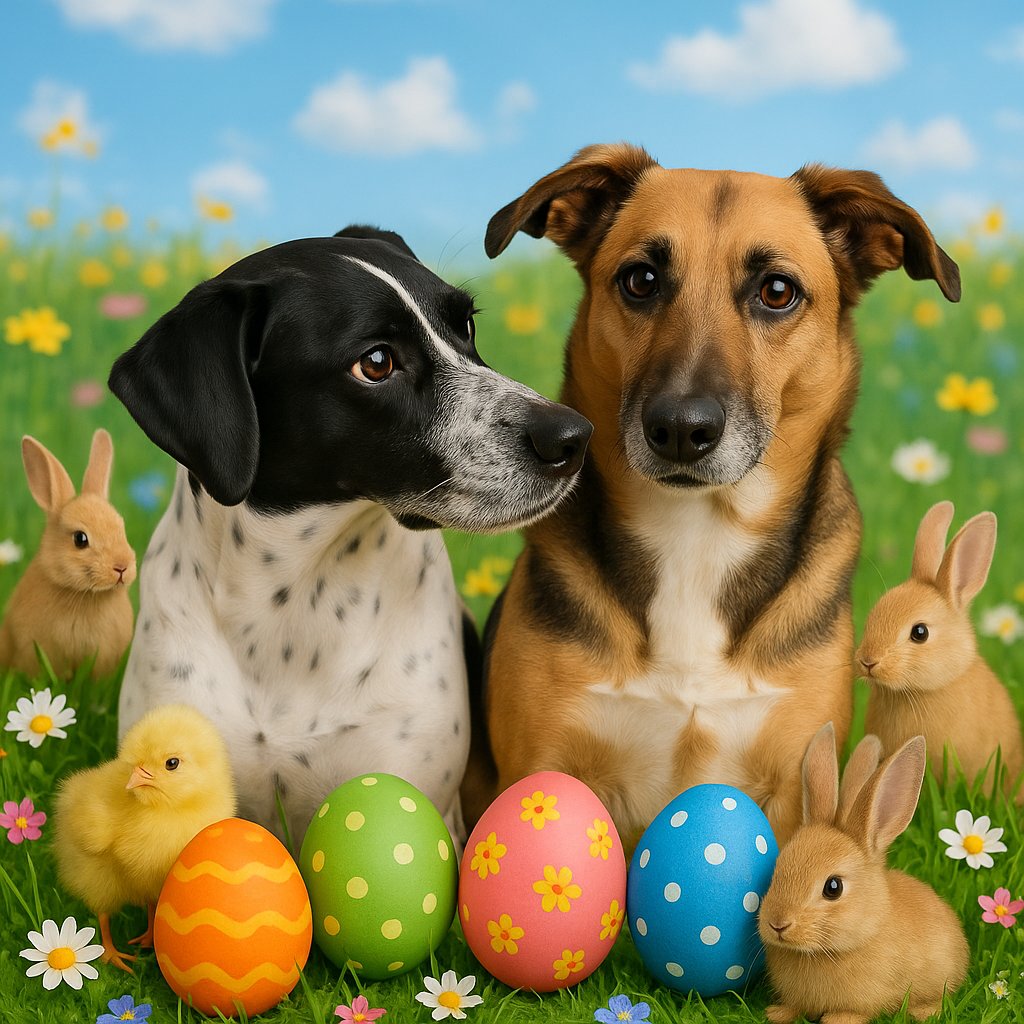 Happy Easter to all our friends and families! #Easter2025 🐣🐰🌱✨🐶