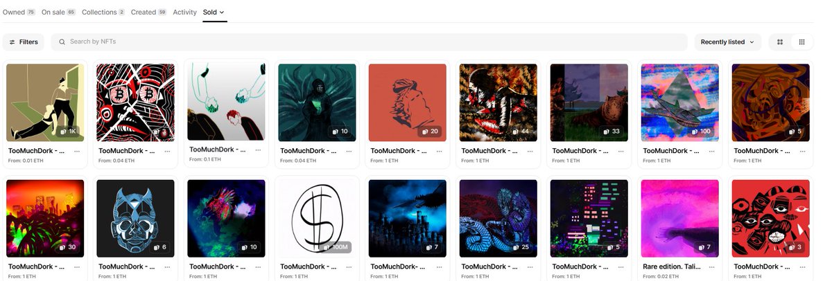 toomuchdork's tweet photo. Sales from 2020/2021, I'm starting again to sell nft #nft #nonfungiblefriday #artnft #collectornft #collectionnft https://t.co/fPILIcOUdj