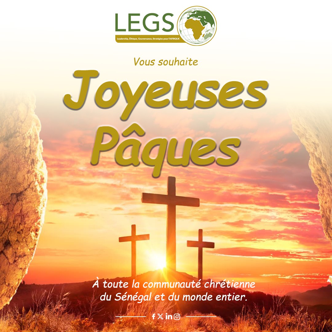 #pâques2025 🕯🎉

Qu'en ce jour de la Résurrection de Jésus-christ, que le sauveur nous donne la paix 🕊, la foi et l'espérance.

Joyeuses fêtes de #Pâques à toute la communauté chrétienne.

#catholique ✝️ #Sénégal