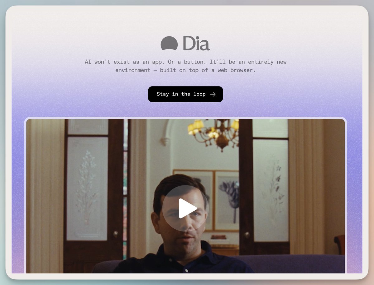 Dionis_AI's tweet photo. DIA is an AI‑native browser with built‑in GPT search, instant page summaries, and a smart sidekick that turns any site into actionable tasks.

Want an invite code?
1️⃣ Follow me
2️⃣ Like ❤️
3️⃣ Repost 🔁
4️⃣ Reply “DIA me” below https://t.co/NbqGgODjcg
