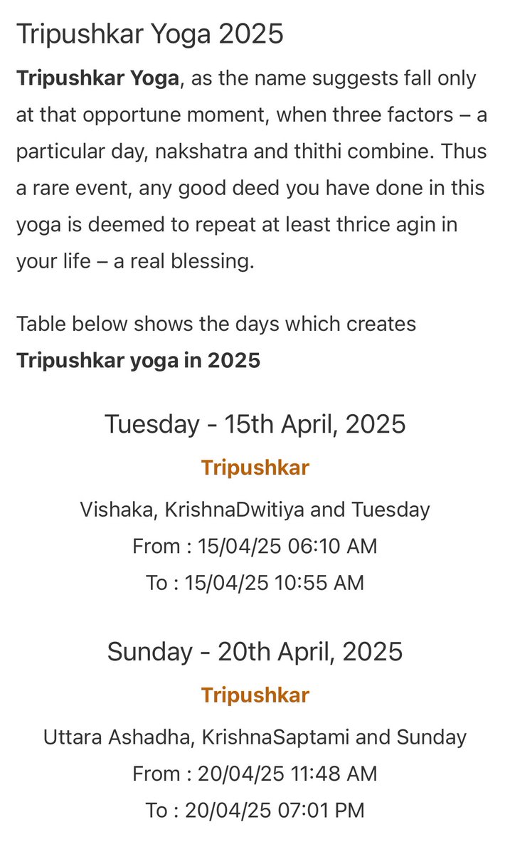 Tripushkar2's tweet photo. Today, Tripushkar Yoga is between 11:48 to 7pm. 

It’s believed that your deeds will triple if performed in this time. 

So, think of investing in Gold. Or buy anything that you want to grow. 

Avoid anything that you don’t want to repeat. 

#TripushkarYoga https://t.co/uJL0oSwYGB