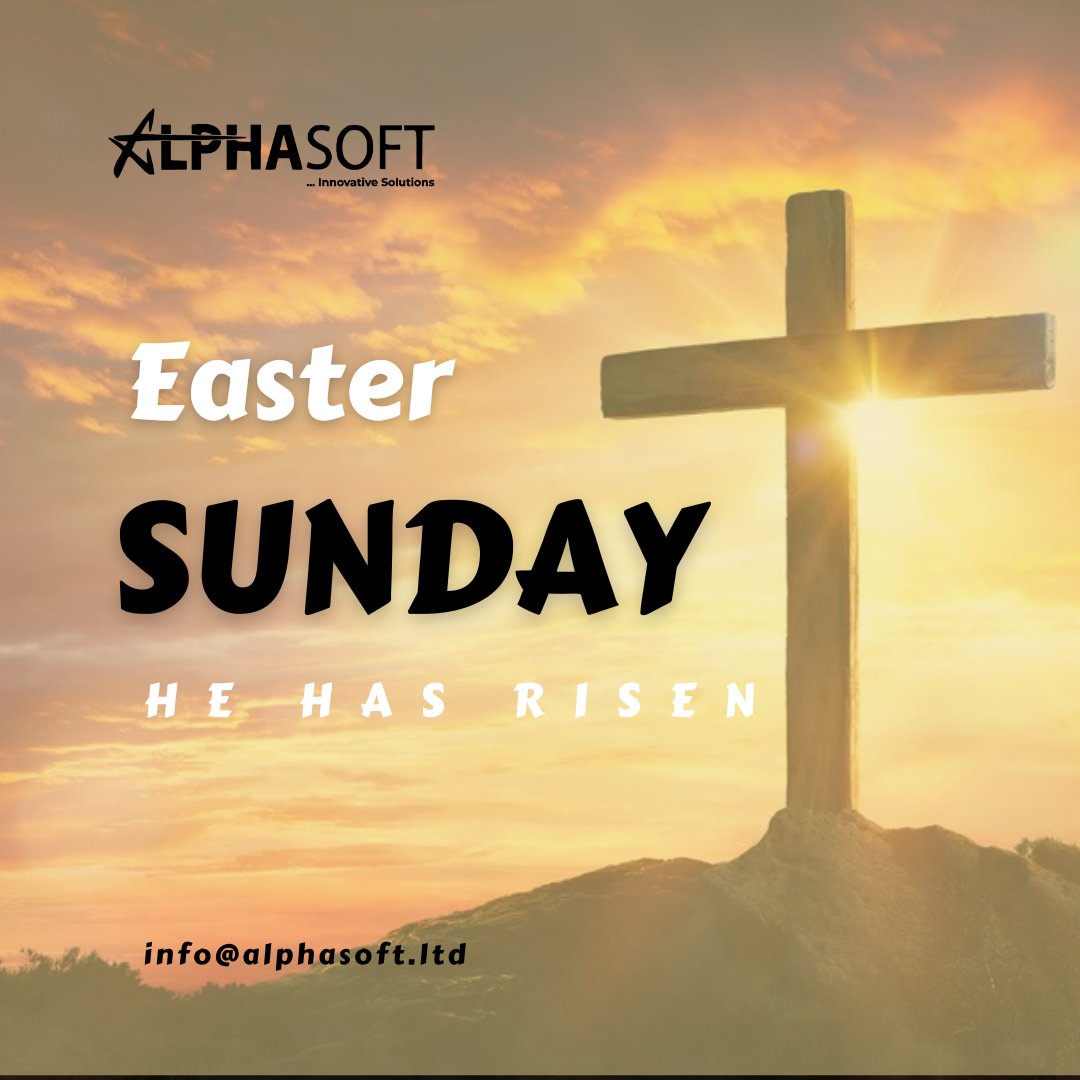 AlphasoftUg's tweet photo. 𝐇𝐞 𝐢𝐬 𝐑𝐢𝐬𝐞𝐧! ✝️

This 𝐄𝐚𝐬𝐭𝐞𝐫 𝐒𝐮𝐧𝐝𝐚𝐲, we celebrate hope, renewal, and victory over darkness.
From all of us at 𝐀𝐥𝐩𝐡𝐚𝐬𝐨𝐟𝐭 𝐋𝐢𝐦𝐢𝐭𝐞𝐝, may your day be filled with peace, love, and blessings.

#EasterSunday #HeIsRisen #AlphasoftLimited #HopeLives https://t.co/mAiTWyLik2
