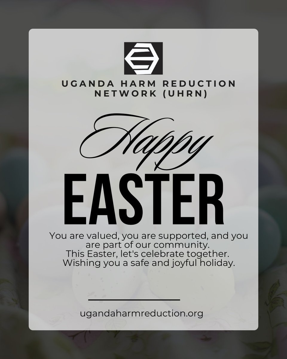 This Easter, we renew our commitment to compassion, inclusion, and health for people who use drugs.

May the spirit of hope guide us in building a safer, stigma-free Uganda for all.
Happy Easter from @Uhrug
#Easter2025 #HarmReduction