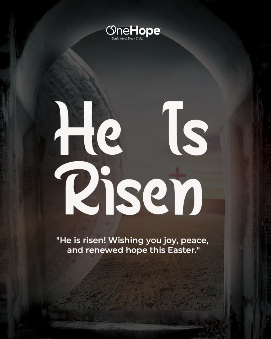 OnehopeUganda's tweet photo. "He is Risen! May the hope and joy of Easter fill your heart and bring new life to your spirit. #HeIsRisen #HappyEaster" https://t.co/681greo4z1