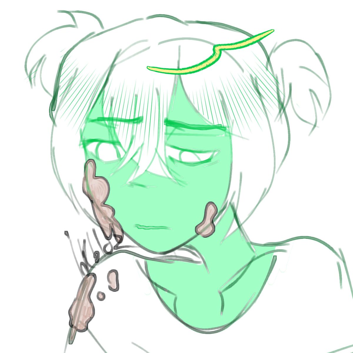 They are bullying him for his hairstyle :((
Everyone send love to Spaghetti 🍝 💚
#art #oc #artist