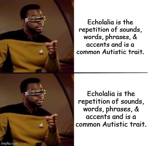 autismsupsoc's tweet photo. Autistic Lexicon 

Echolalia https://t.co/ffBcwJV89b