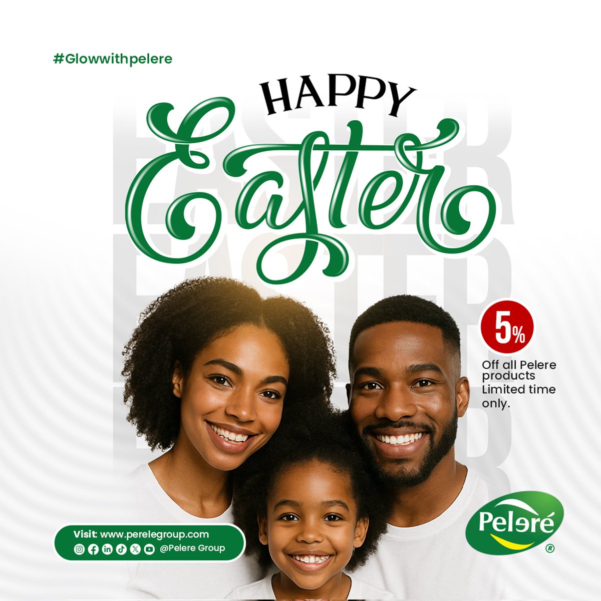 He is Risen! Happy Easter.

Celebrate hope and new life this Sunday with 5% OFF all Pelere products.

Today is for faith, family, and a fresh natural glow.
#HappyEaster #GlowWithPelere #HeIsRisen #PelereGroup