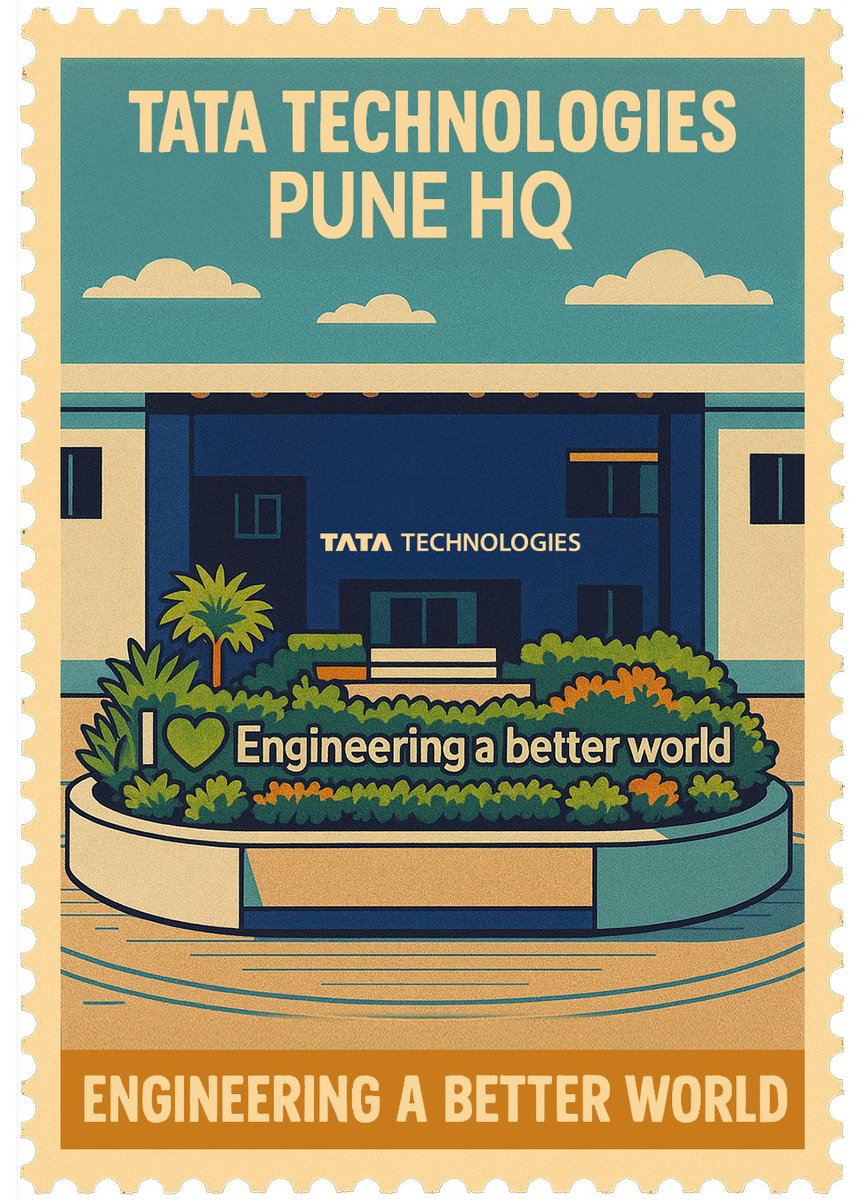 TataTech_News's tweet photo. #StampverseTrend - What if our iconic offices were on a postage stamp?📮
Presenting the Stamp verse edition of Tata Technologies offices — where every hallway hums with innovation and every desk helps engineer a better world.
Inspired by the retro charm of Indian ads from the '80s, this one’s a tribute to the future we’re engineering. From Pune to the planet 🌍, our offices power global innovations and bring ideas to life — helping the world move smarter, cleaner, and faster.
🔁 Tag a friend who'd love to see their workspace on a stamp and share it across your social media network!
💙 Follow @TataTech_News for more creative takes on engineering innovation.
#Stampverse #PostageArt #RetroStamp #RetroMeetsFuture #tatatech #MomentMarketing #Branding