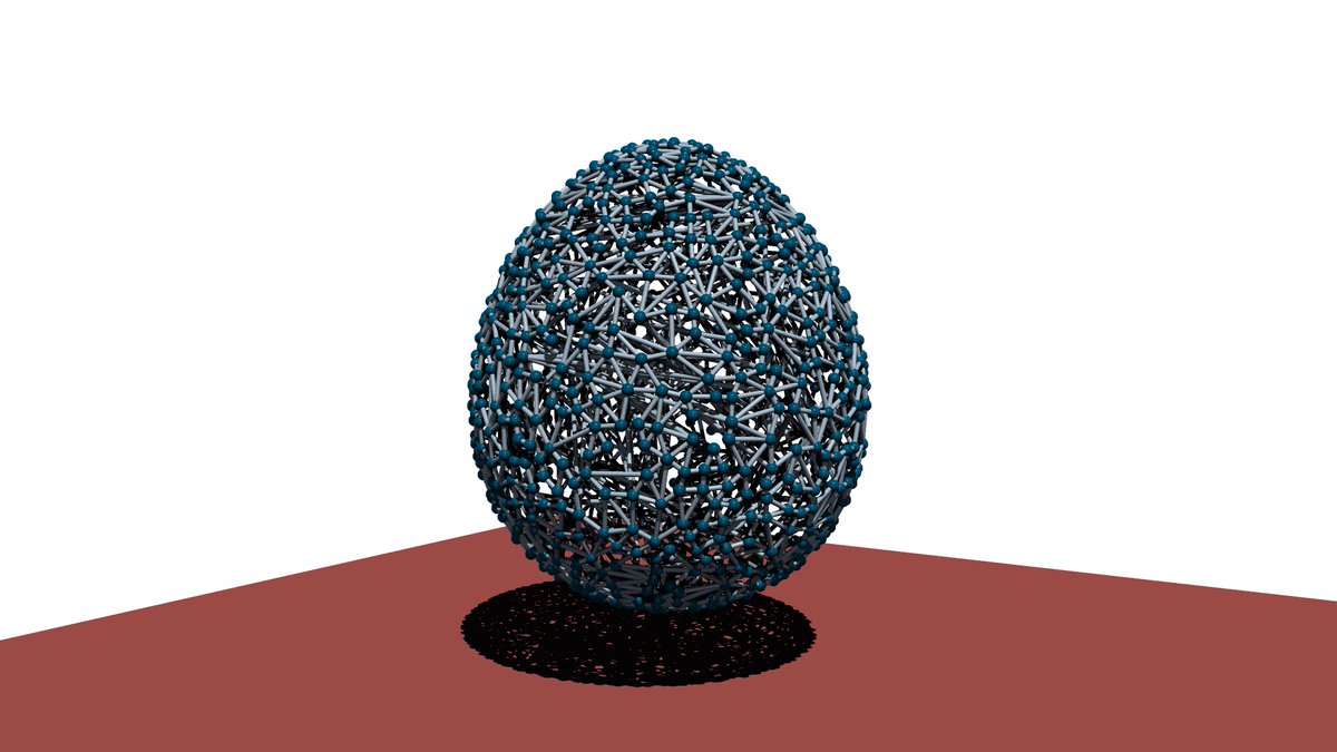 Missed my chance on Xmas to send wishes with a physical network ball. So here is a physical Erdös-Rényi egg (N=1000, k=4, λ=0.03) – Of course, it deserved a red carpet. :) Do not miss the third PhysNet Workshop at NetSci25 to learn more about the topic!  sites.google.com/view/physnet25…