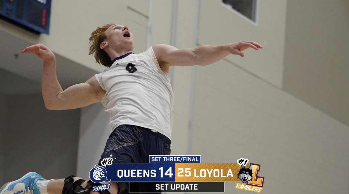 Loyola takes the match, 3-0. 

Thanks to our Queens MVB friends, family, and fans for the support this season. 💙👑

#RoyalsRise | #QUeenCity | #CLT
