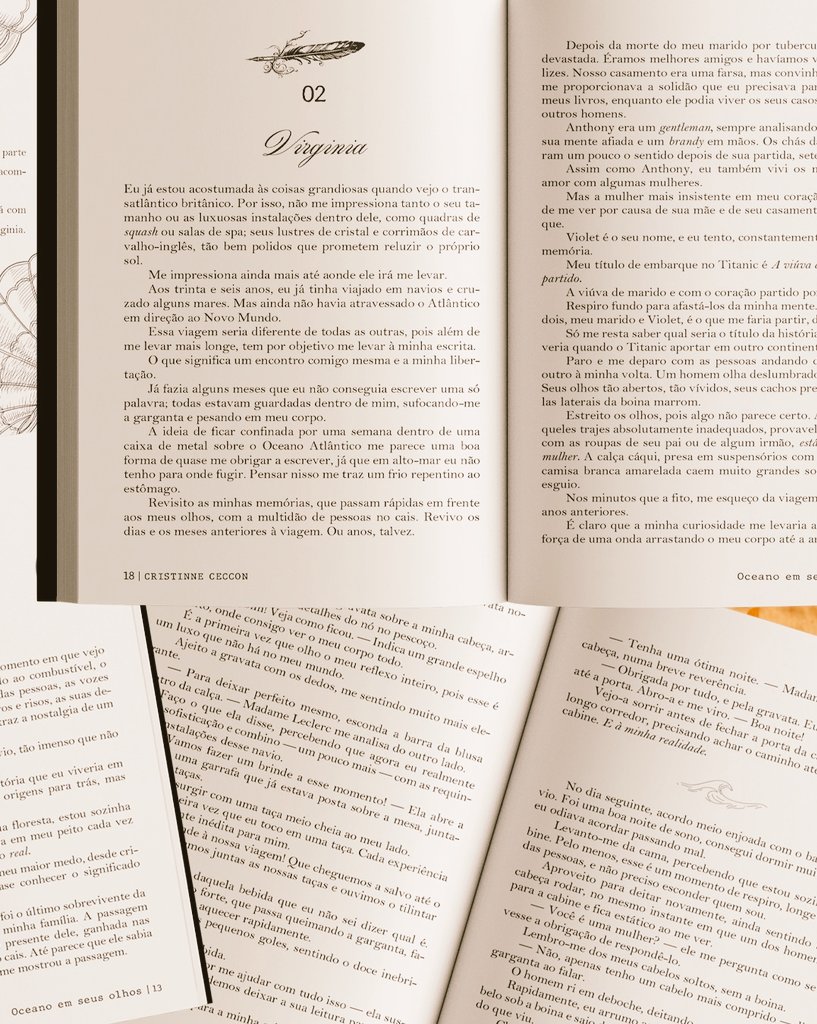 palavrasdacris's tweet photo. Vem aqui comigo ver os detalhes perfeitinhos do livro FÍSICO do Titanic sáfico 🗣️🗣️🗣️

"Oceano em seus olhos" está em pré-venda no site da Editora Vênus ✨ https://t.co/fVQauW5rVo