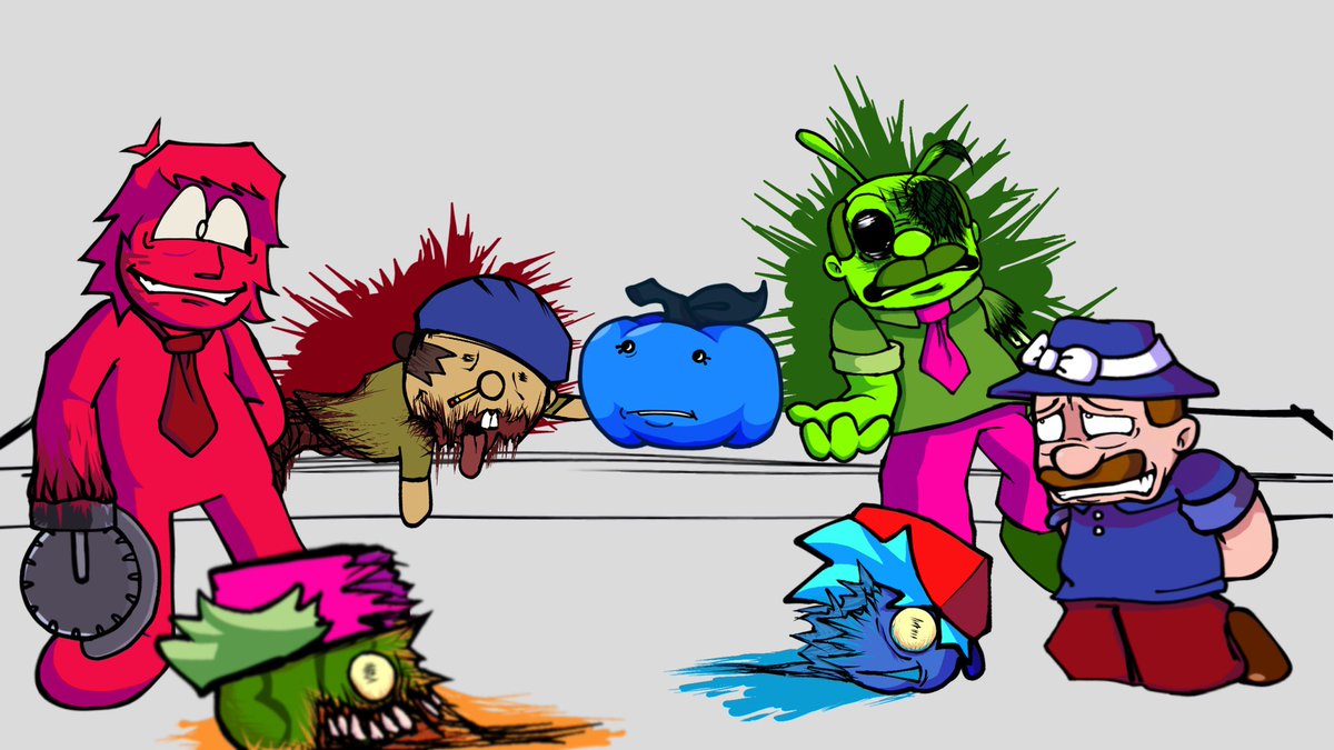 JamiesBiography's tweet photo. I finished the dead bodies in the background but I feel like I could add more. so if you have any suggestions for characters/OCs let me know! #blarvin #BlarvinBlumpkin #sgsmellslikeshit https://t.co/8sIKGUB4cN