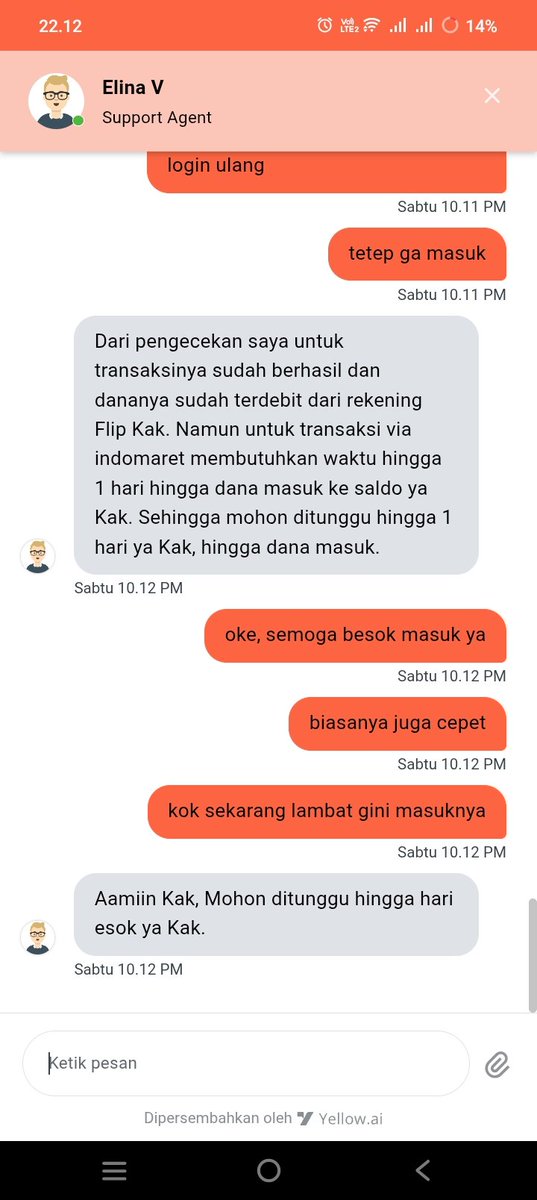 nyyjannah's tweet photo. ada yg pernah ngalamin top up flip di indomaret udah berhasil tapi duit ga masuk. yup baru kali ini kejadian, biasanya juga langsung masuk, ini malah suruh nunggu 24 jam. parah padahal duit usaha buat muter harus nunggu begini. @flip_id kebijakan baru apa emg lagi trouble sih? https://t.co/MNqDMWBPhQ
