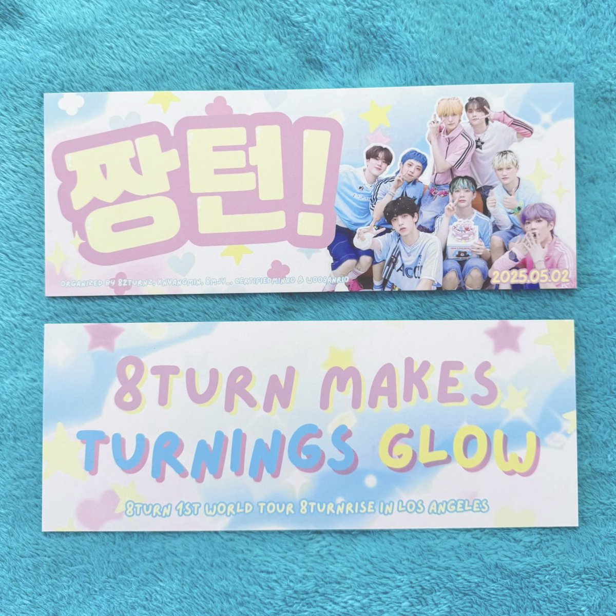 82turnz's tweet photo. the pink was dulled a bit by the printing company but she’s here!! see u all in 2 weeks🩵⭐️🩷
#8TURN #8TOUR #8TURNINLA #에잇턴 https://t.co/nUv3xWJ8tz