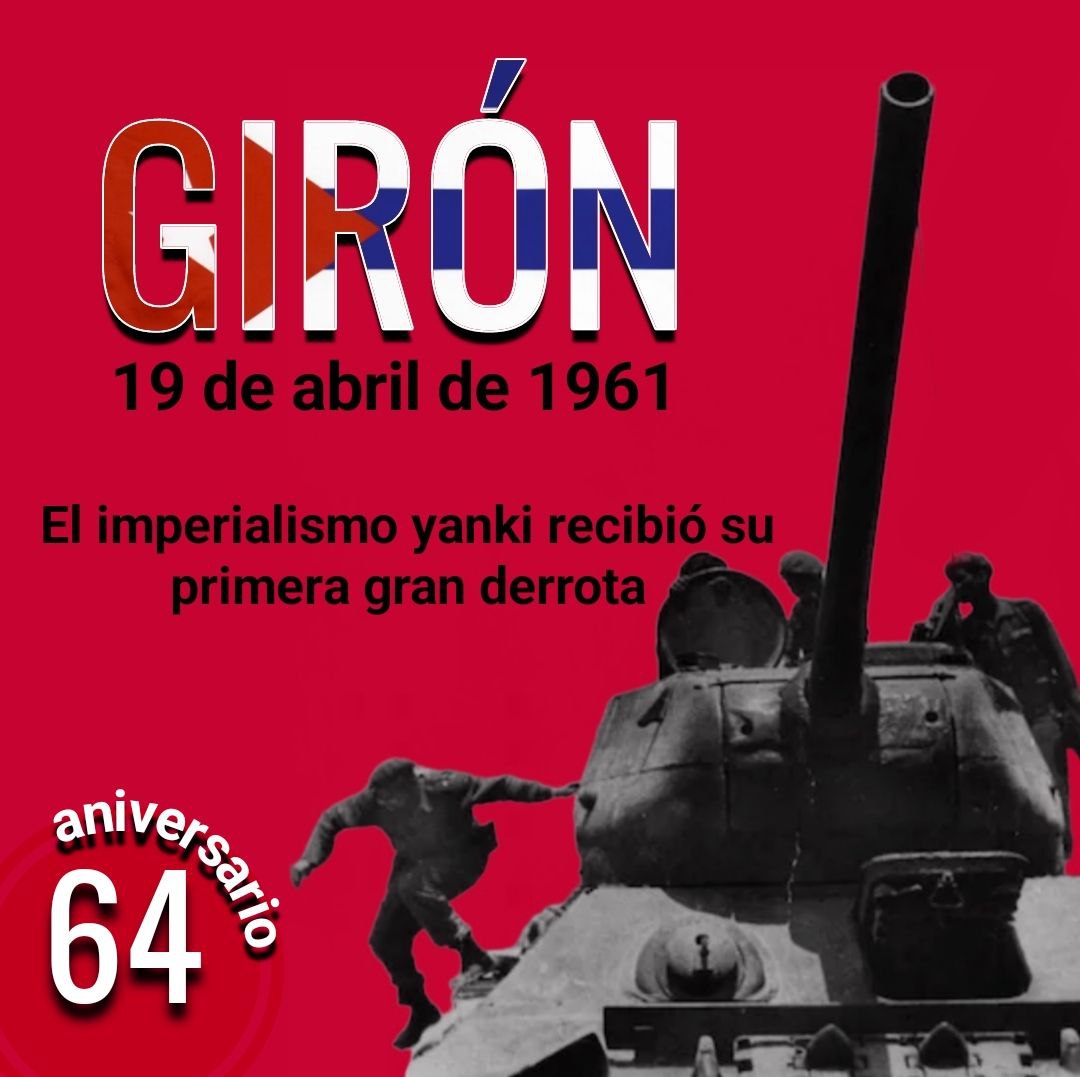 Buenos tardes 🌐. 
A pesar de las pretensiones imperialistas, en menos de 72 horas de intensos combates, la nación caribeña logró derrotar la agresión en las arenas de la Ciénaga de Zapata.
En Girón👇
“Subestimaron a nuestro pueblo, calcularon mal; (algo)...no podían calcular, y