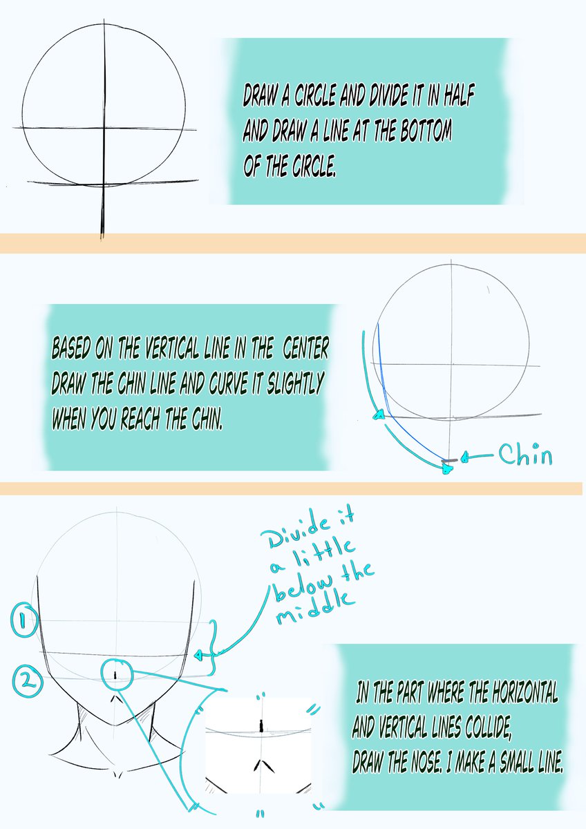 Phantasos19's tweet image. A short tutorial on how to draw heads. I hope it&apos;s useful to someone.
#drawingtutorial #100oj