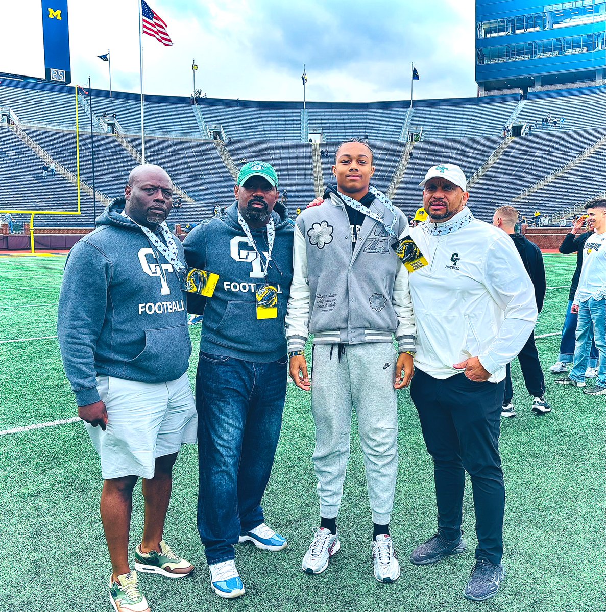 Donald Tabron II (@donaldtabronii) on Twitter photo Nothing like a spring game at <a href="/UMichFootball/">Michigan Football</a> with my support system. My dad, my godfather (also my DC), and my HC. Us against the world in a foxhole together. #GreatDay #CTFB #DonDotta🎯 #StateChamps <a href="/Detroit_CTFB/">Cass Tech Football</a> <a href="/CoachRush_CTFB/">Coach Marvin Rushing</a> <a href="/CoachRob_CTFB27/">Coach Culley Robinson</a> <a href="/CoachDaws_/">Daws 🥇</a> <a href="/Coach_Cash_/">Coach Ca$h</a> Nothing like a spring game at <a href="/UMichFootball/">Michigan Football</a> with my support system. My dad, my godfather (also my DC), and my HC. Us against the world in a foxhole together. #GreatDay #CTFB #DonDotta🎯 #StateChamps <a href="/Detroit_CTFB/">Cass Tech Football</a> <a href="/CoachRush_CTFB/">Coach Marvin Rushing</a> <a href="/CoachRob_CTFB27/">Coach Culley Robinson</a> <a href="/CoachDaws_/">Daws 🥇</a> <a href="/Coach_Cash_/">Coach Ca$h</a>