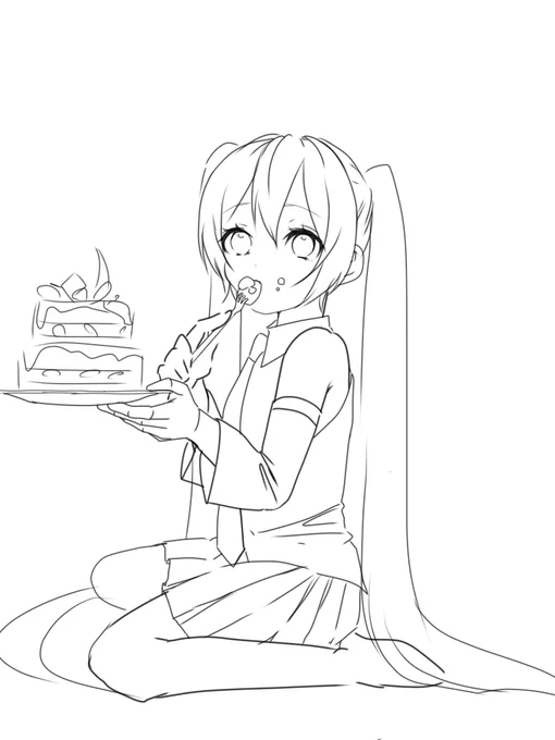 線画っていうかほぼラフ('・ω・` )

 #皆さん線画と塗った後を見せてください 