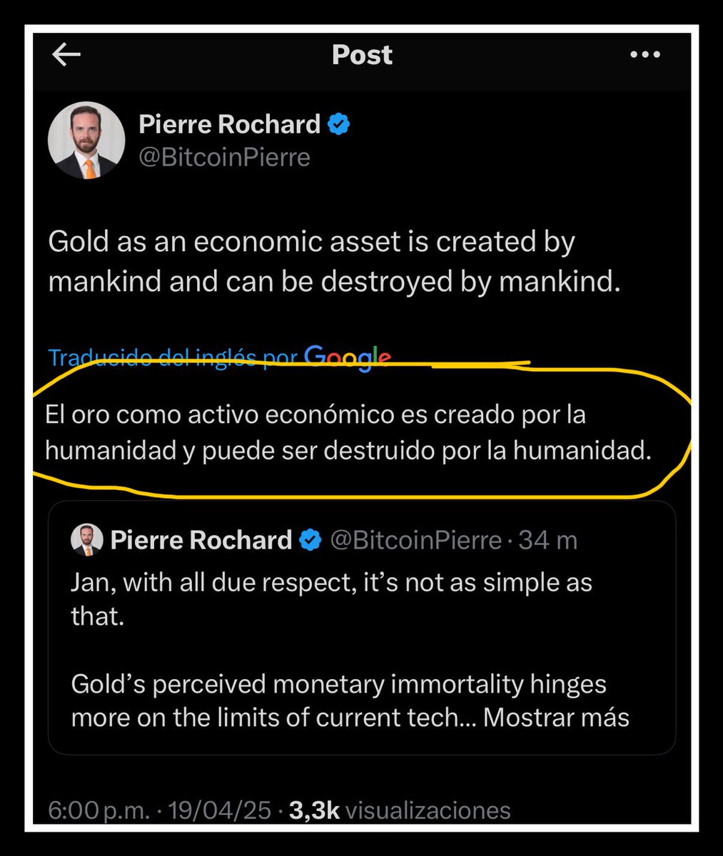 “Jan, con el debido respeto, no es tan simple.

La supuesta inmortalidad monetaria del oro depende más de los límites de la tecnología actual que de cualquier característica intrínseca del metal. Si la humanidad lograra un acceso casi sin obstáculos a los asteroides del tamaño de