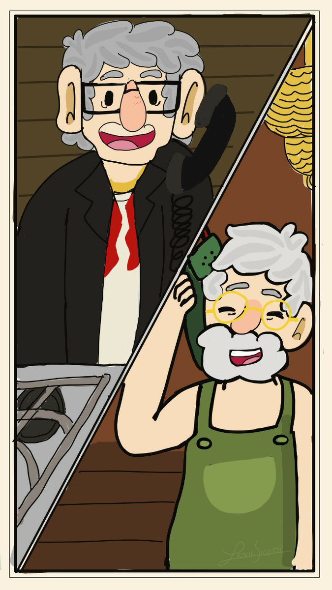 LeslieSicotic_'s tweet image. Day 6 llamadas telefónicas/ phone call
S: heya toots i&apos;m making dinner, you want to come home?
F: yeah I&apos;m on It Babe.
#FiddlestanWeek #fiddlestan #stanleypines #FiddlefordMcGucket