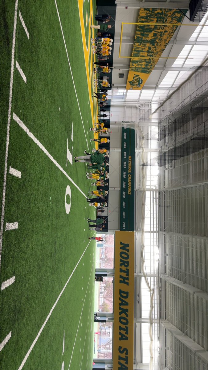 Thank you <a href="/CoachGrantOlson/">Coach Grant Olson</a> for inviting me up to NDSU! <a href="/NDSUfootball/">NDSU Football</a> 
<a href="/CoachCrutchley/">Steve Crutchley</a> 
<a href="/CoachTimNDSU/">Tim Polasek</a> 
<a href="/CoachWillJ1/">Will J</a> 
<a href="/CoachMoonen/">Tony Moonen</a>