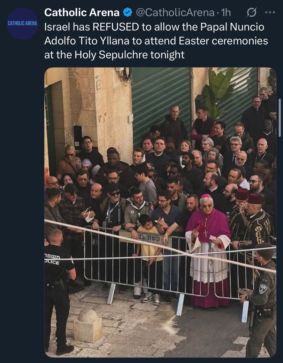 calvinrobinson's tweet photo. Praying for Christians in the Holy Land at this the holiest time of year.

Recuperare Terram Sanctam https://t.co/eQdsCQ1rkq