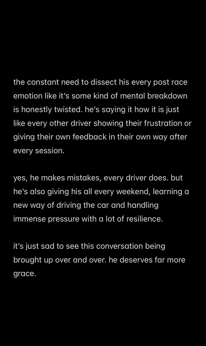 ln4norris's tweet photo. i’m not always the best at expressing my thoughts but just a little rant about everything going on in the media and twitter since last weekend 😕 https://t.co/hgGfJthGtc