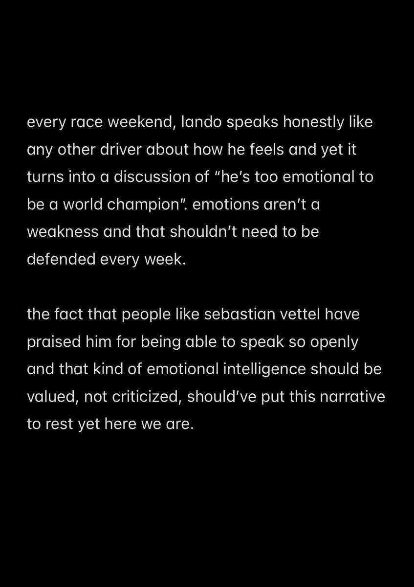 ln4norris's tweet photo. i’m not always the best at expressing my thoughts but just a little rant about everything going on in the media and twitter since last weekend 😕 https://t.co/hgGfJthGtc