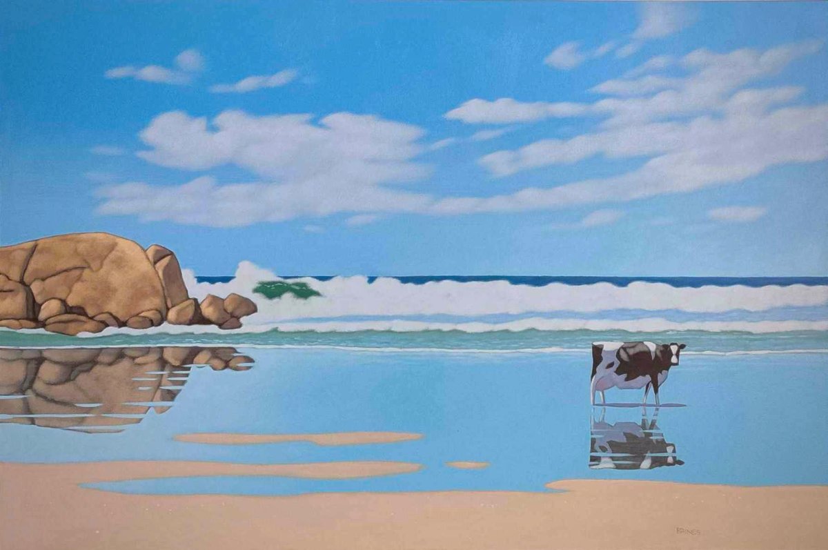 Cows who has little self-reflection, has little wisdom
- Kow Marx              #cowart #cows #paintings #surrealism #Philosophy #myart #commissions #artist