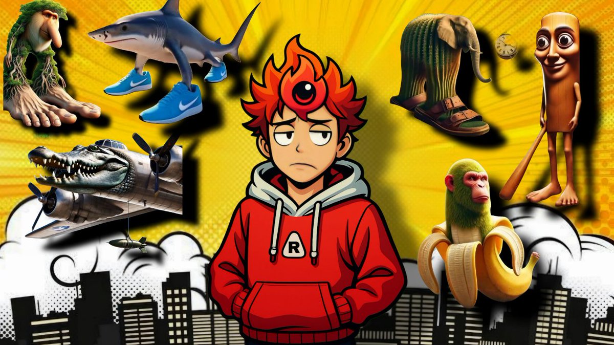rakirito's tweet photo. I Think You Must Checkout This Video On My YouTube Channel 🤣🥸
There eee funny creatures like - Bomberdiro crocodilo 🐊✈️ 
tralaleyo tralala 🦈 👟 
tung tung sahur
larili larila
capatchino assasino
burr burr batabim
brainrot
chimpanzini bananini

#shorts #comedy #brainrot https://t.co/v06qVYn2ie