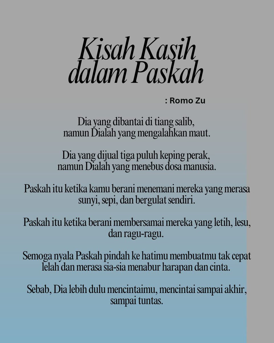 Selamat Paskah ya, umat X.
Tuhan berkati selalu!