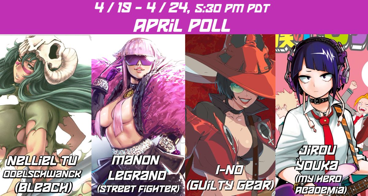 This month's character poll! At the usual place.