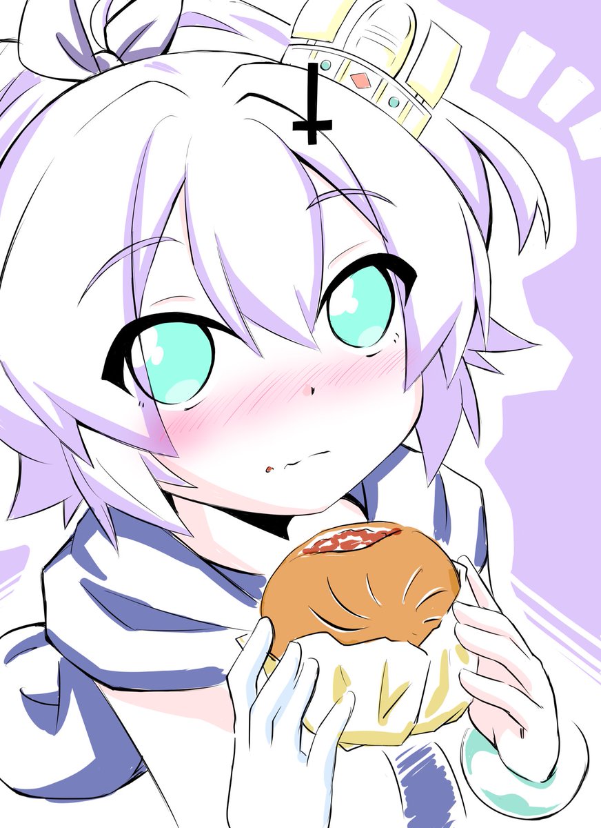 アズレン「おはよございます!朝のお絵描きジャベリンです 中華まんはピザまん派 #アズールレ」|misoピエロ@C101お疲れ様でした！のイラスト