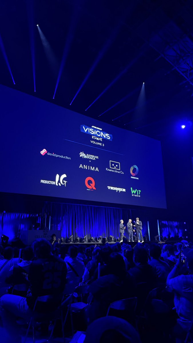 The studios for Star Wars Visions Vol 3!!! And they’re CONTINUING STORIES for THE DUEL, THE VILLAGE BRIDE, and the NINTH JEDI. #StarWarsCelebrationJapan