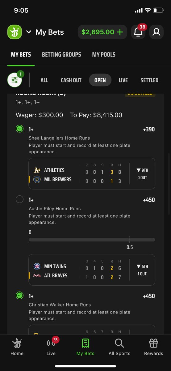Cash the round Robin! ⚾️✅🤑

We need Riley for the full lay!

Congrats to all who tailed!

Come check us out on <a href="/DubClub_win/">DubClub</a> with a 7 day free trial! 

dubclub.win/CLE_SPORTS_FAN…