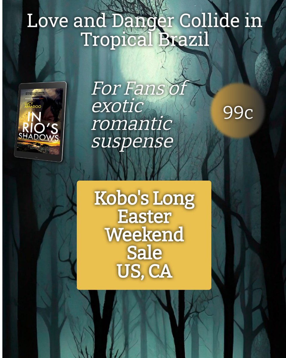 A sale for Easter weekend - exotic romantic suspense, intrigue, corrupt villains, romance.

books2read.com/u/mq1qP8 
kobo.com/au/en/ebook/in…

#kidnapping #romanticsuspense #favelas #brazil #riodejaneiro #workingholiday #romance #suspense #familysecrets #exploitation